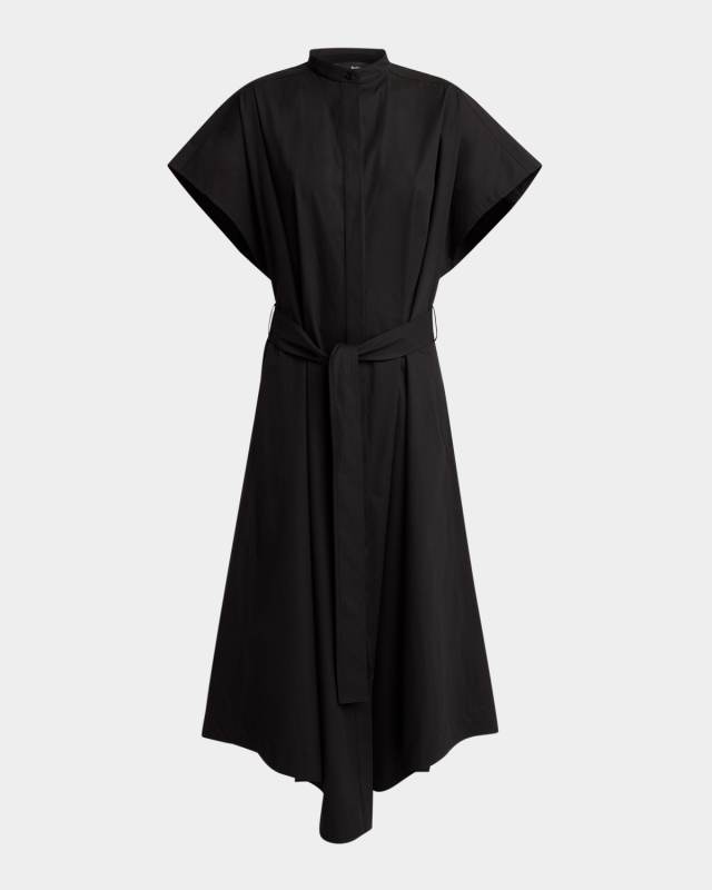 Walker Band-Collar Eco Poplin Shirtdress